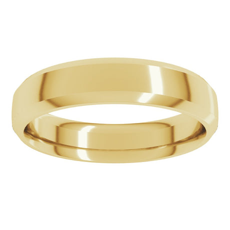 18K Yellow Gold 5 mm Beveled-Edge Comfort-Fit Half Round Band Size 7.5