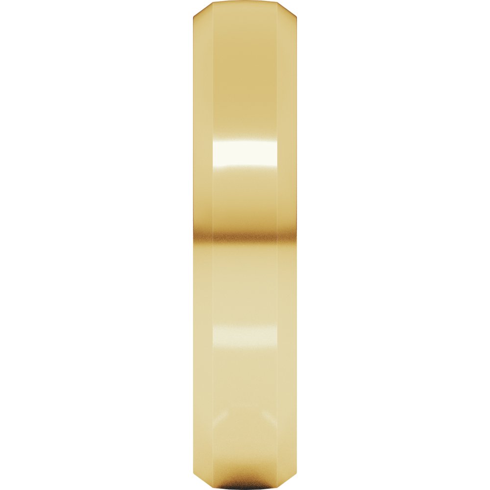 14K Yellow Gold 5 mm Beveled-Edge Comfort-Fit Half Round Band Size 7