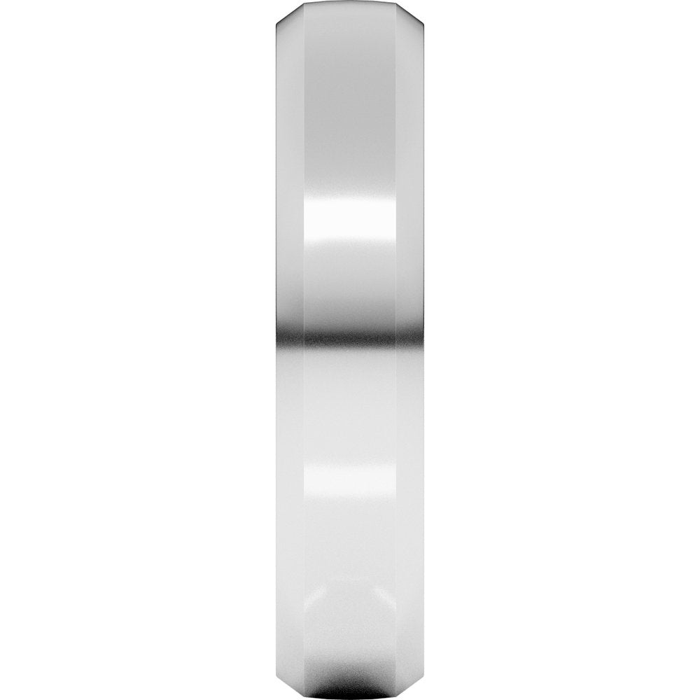 Platinum 5 mm Beveled-Edge Comfort-Fit Half Round Band Size 10
