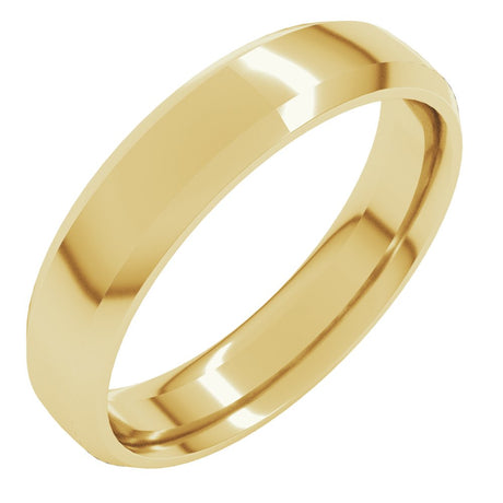14K Yellow Gold 5 mm Beveled-Edge Comfort-Fit Half Round Band Size 7