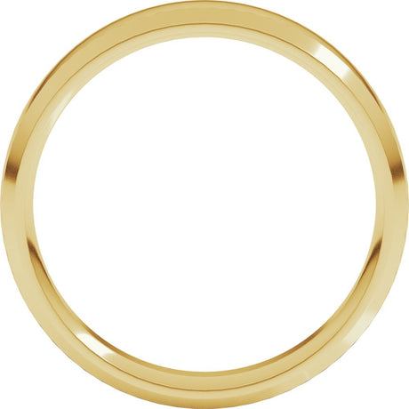 14K Yellow Gold 5 mm Beveled-Edge Comfort-Fit Half Round Band Size 7