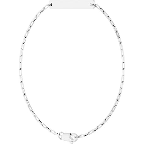 Sterling Silver Engravable Paperclip-Style Link 7" Bracelet