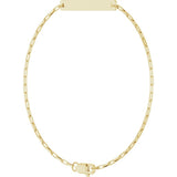14K Yellow Gold Engravable Paperclip-Style Link 7" Bracelet