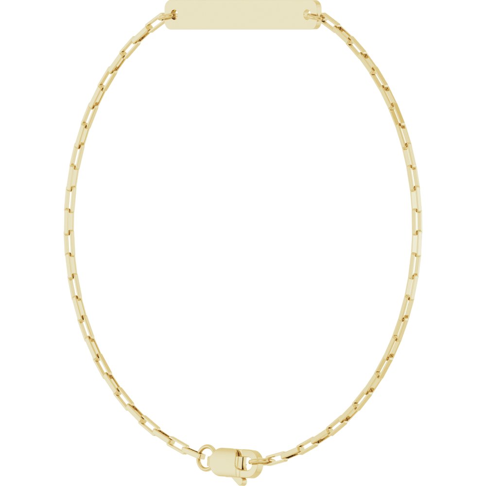 14K Yellow Gold Engravable Paperclip-Style Link 7" Bracelet