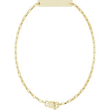 14K Yellow Gold Engravable Paperclip-Style Link 7" Bracelet
