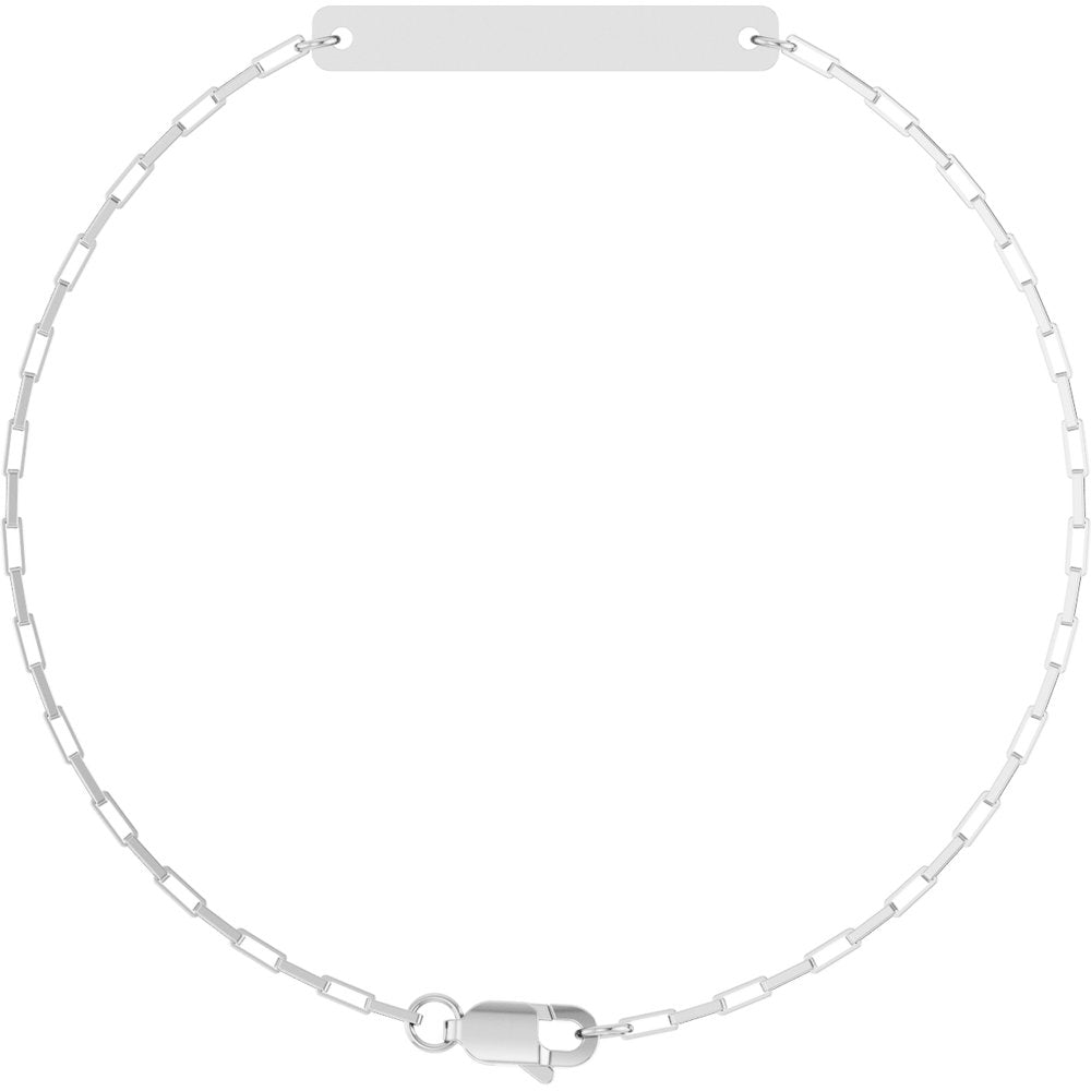 Sterling Silver Engravable Paperclip-Style Link 7" Bracelet