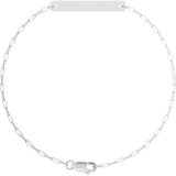 Sterling Silver Engravable Paperclip-Style Link 7" Bracelet