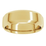 10K Yellow Gold 7 mm Beveled-Edge Comfort-Fit Half Round Band Size 9.5