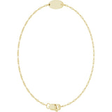 14K Yellow Gold Engravable Keyhole Link 7" Bracelet