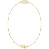 14K Yellow Gold Engravable Keyhole Link 7" Bracelet