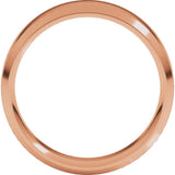 14K Rose Gold 7 mm Beveled-Edge Comfort-Fit Half Round Band Size 10