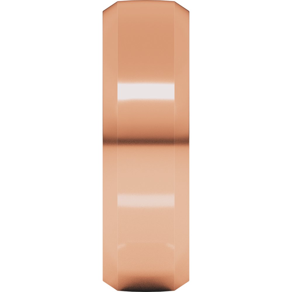 14K Rose Gold 7 mm Beveled-Edge Comfort-Fit Half Round Band Size 10