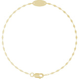 14K Yellow Gold Engravable Keyhole Link 7" Bracelet