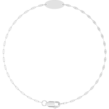 Sterling Silver Engravable Keyhole Link 7" Bracelet