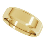 10K Yellow Gold 7 mm Beveled-Edge Comfort-Fit Half Round Band Size 9.5