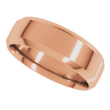 18K Rose Gold 7 mm Beveled-Edge Comfort-Fit Half Round Band Size 9.5