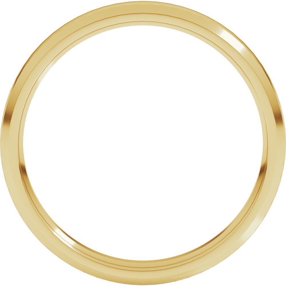 14K Yellow Gold 3 mm Beveled-Edge Comfort-Fit Half Round Band Size 3