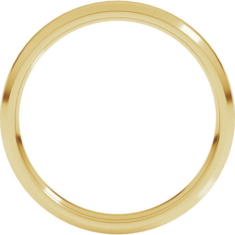 14K Yellow Gold 3 mm Beveled-Edge Comfort-Fit Half Round Band