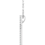 14K White Gold .08 CTW Natural Diamond Cross 16" Necklace
