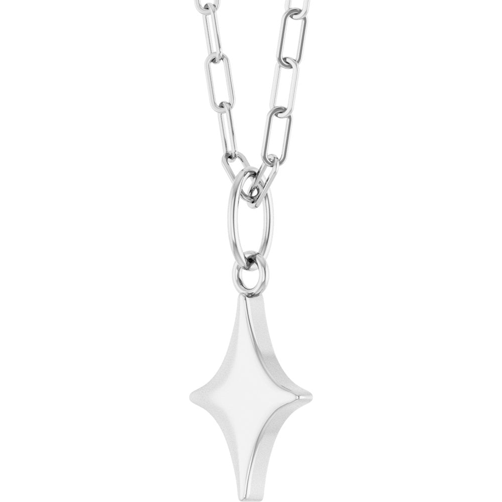 Sterling Silver Engravable Star 18" Necklace
