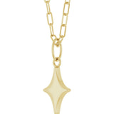 14K Yellow Gold Engravable Star 18" Necklace