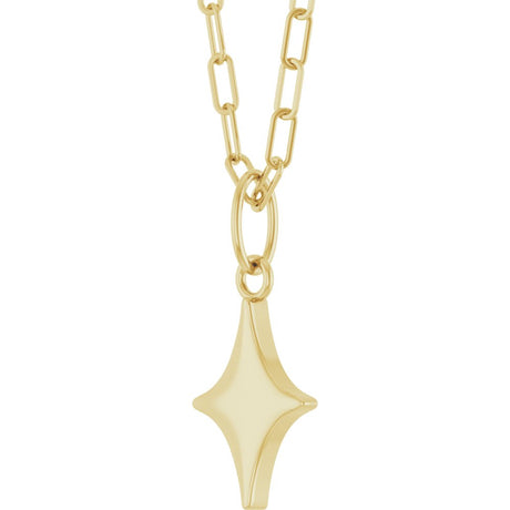 14K Yellow Gold Engravable Star 18" Necklace