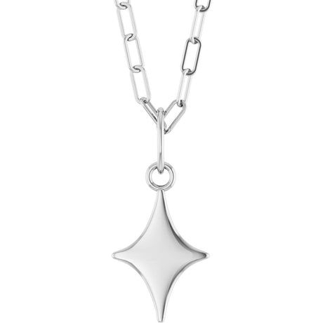 Sterling Silver Engravable Star 18" Necklace