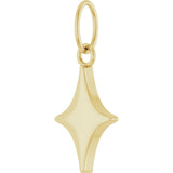14K Yellow Gold Engravable Star Pendant