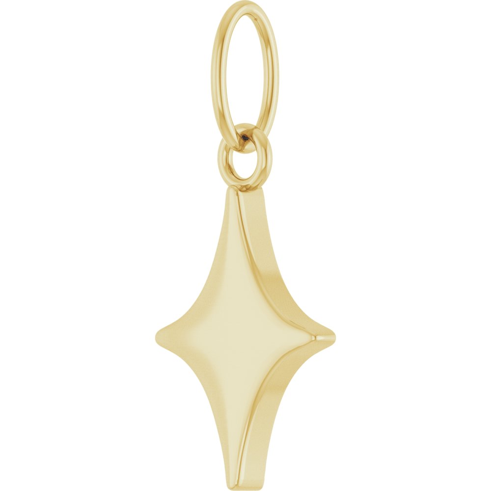 14K Yellow Gold Engravable Star Pendant