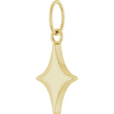 14K Yellow Gold Engravable Star Pendant