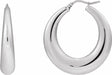 Sterling Silver 37.2 mm Electroform Hoop Earrings