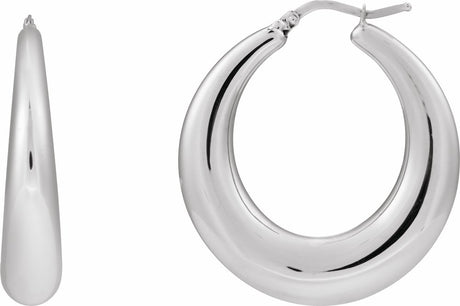 Sterling Silver 37.2 mm Electroform Hoop Earrings