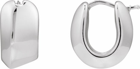 Sterling Silver Electroform 18.3 mm Hoop Earrings