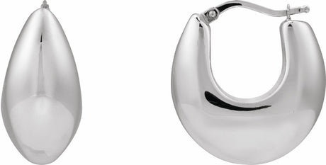 Sterling Silver Electroform Tapered 25.1 mm Hoop Earrings