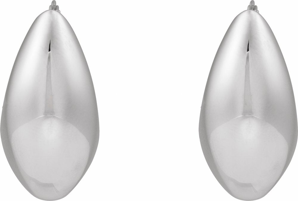 Sterling Silver Electroform Tapered 25.1 mm Hoop Earrings