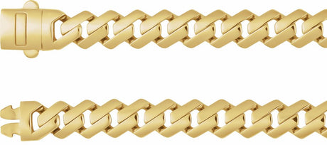 14K Yellow Gold 7.4 mm Monaco Edge Curb 8 1/4" Chain