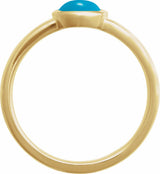 14K Yellow Gold Natural Turquoise Cabochon Ring