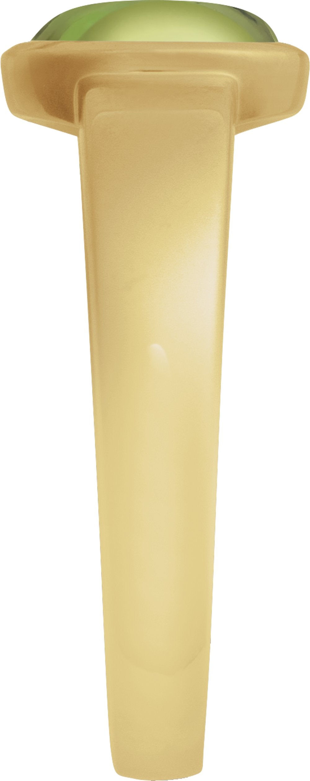 14K Yellow Gold Natural Peridot Cabochon Ring