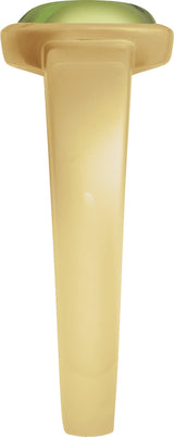 14K Yellow Gold Natural Peridot Cabochon Ring