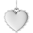14K White Gold Engravable Heart Charm/Pendant