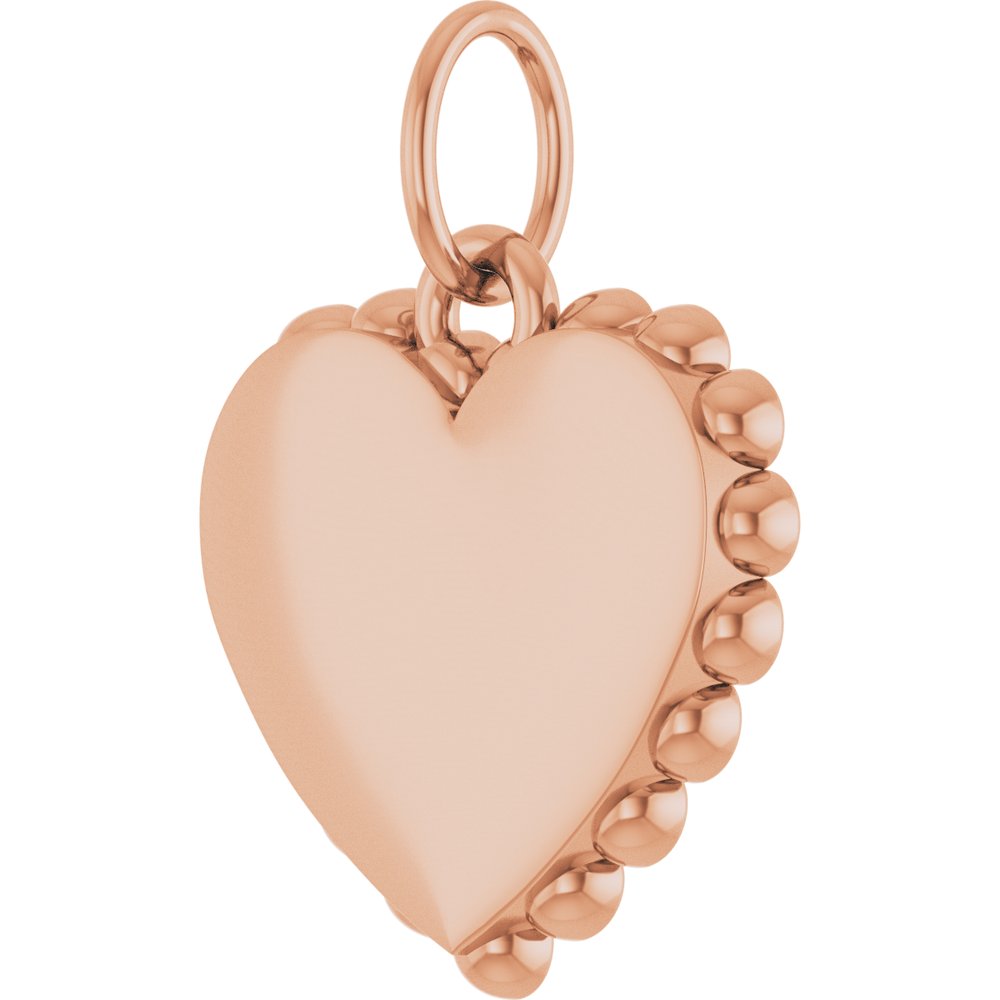 14K Rose Gold Engravable Heart Charm/Pendant