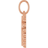 14K Rose Gold Engravable Heart Charm/Pendant