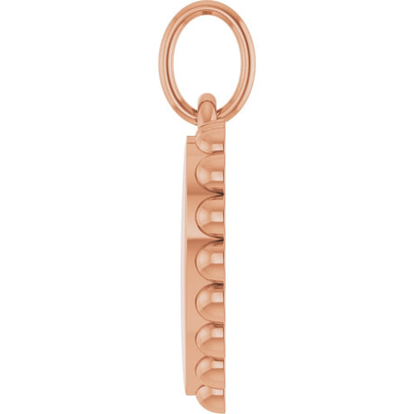 14K Rose Gold Engravable Heart Charm/Pendant
