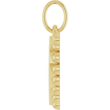 14K Yellow Gold Engravable Heart Charm/Pendant