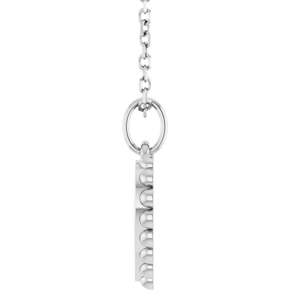 14K White Gold Engravable Heart 16-18" Necklace