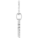 14K White Gold Engravable Heart 16-18" Necklace