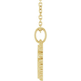 14K Yellow Gold Engravable Heart 16-18" Necklace