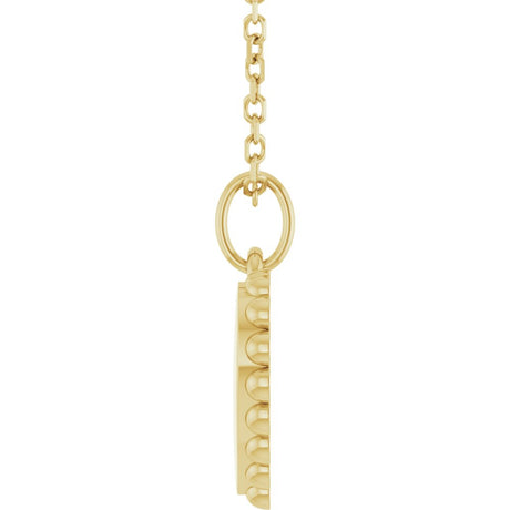 14K Yellow Gold Engravable Heart 16-18" Necklace