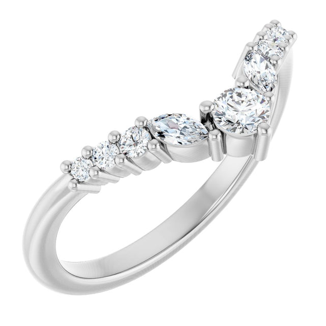 14K White Gold 1/4 CTW Lab-Grown Diamond Contour Band