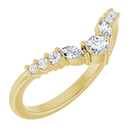14K Yellow Gold 1/4 CTW Lab-Grown Diamond Contour Band